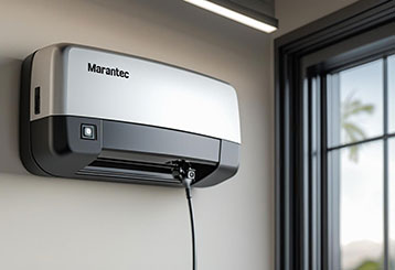 Modern garage door opener installed in a Flushing, NY home, highlighting advanced features and professional service.